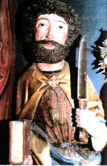 Heiliger Bartholomäus aus dem Beweinungsaltar von Rödersdorf