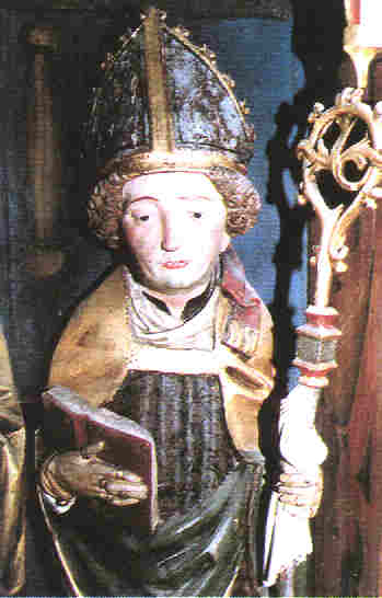Heiliger Bischof aus dem Beweinungsaltar von Rödersdorf
